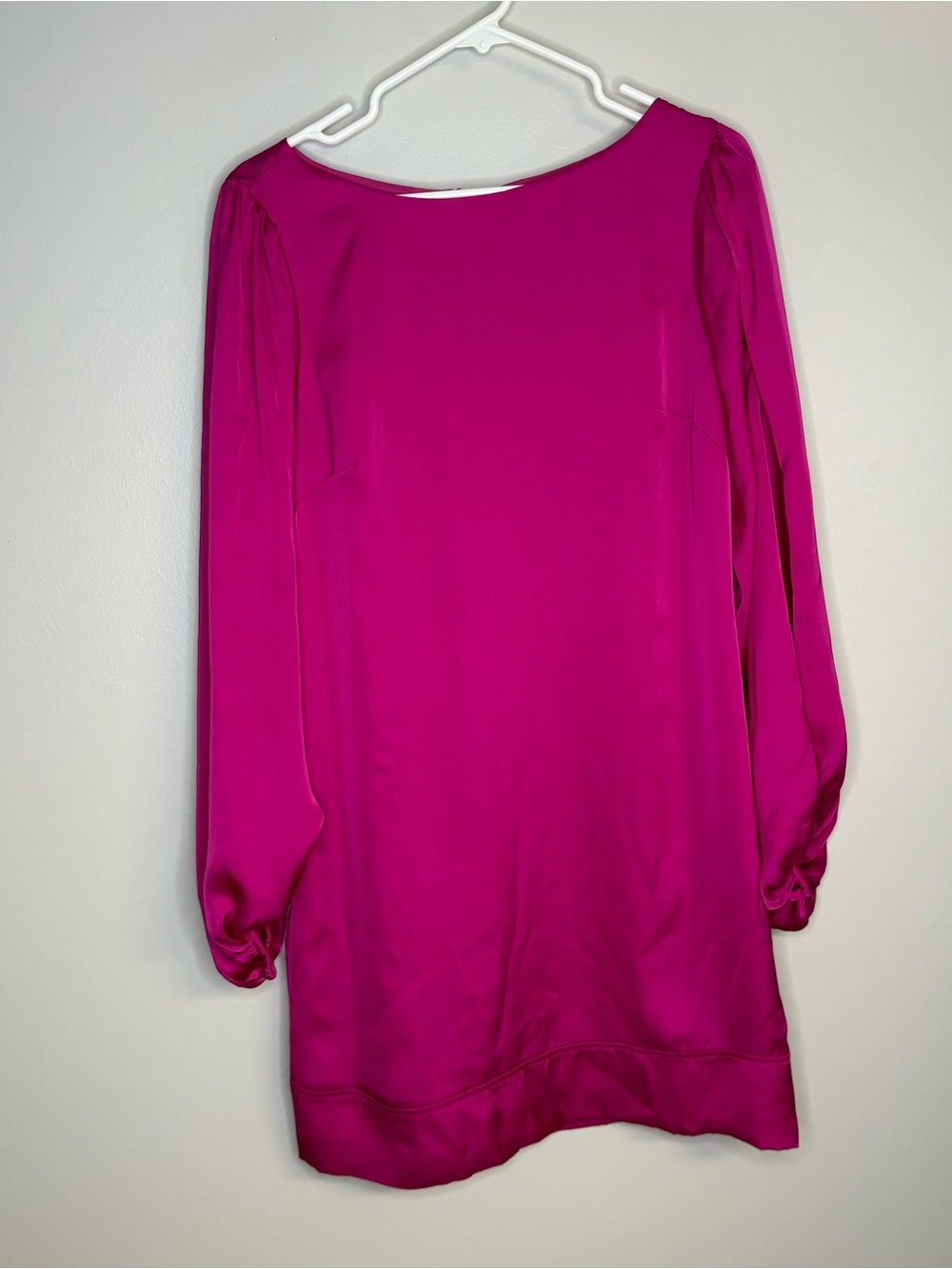 Cache Bright Fuchsia Long-Sleeve Shift Dress